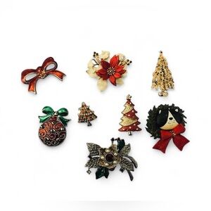 Christmas Jewelry Brooch Set